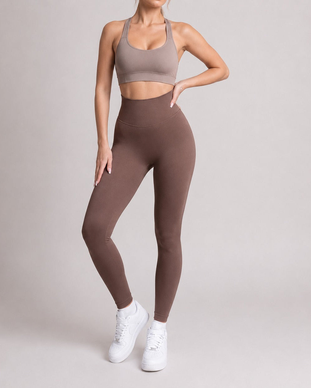 ZANOS scrunch tights dam med hög midja och mjuk stretch för gym yoga pilates och vardag