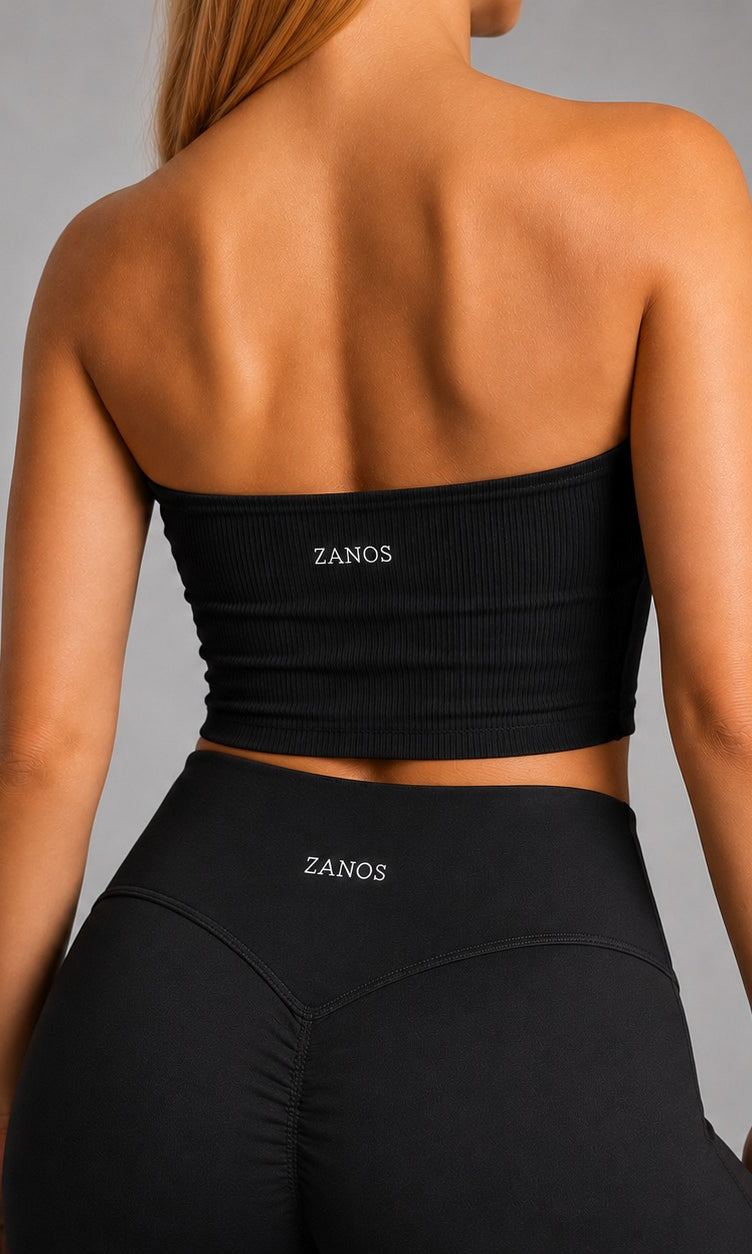 Back view of NOIR Bandeau Top in Black.