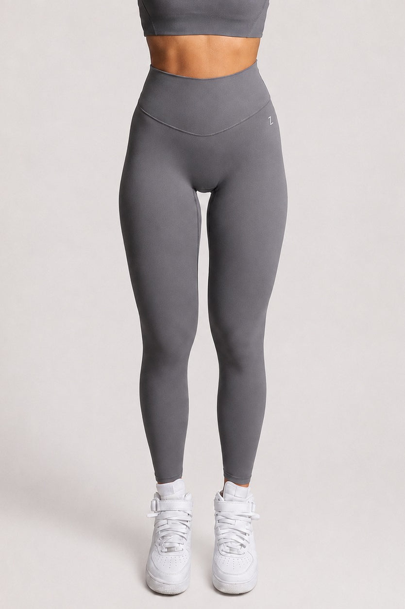 Yoga leggings grey high waist seamless fit