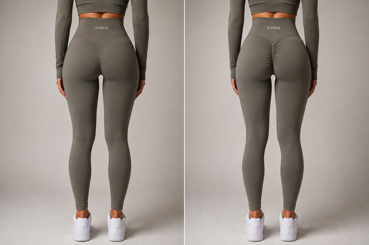 Leggings vs tights comparison showing two women's activewear styles
