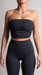 NOIR Bandeau Top Black Ribbed
