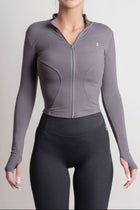 NOIR Zip Jacket Grey Women | Z01, lightweight performance jacket with a fitted silhouette for training and everyday wear.