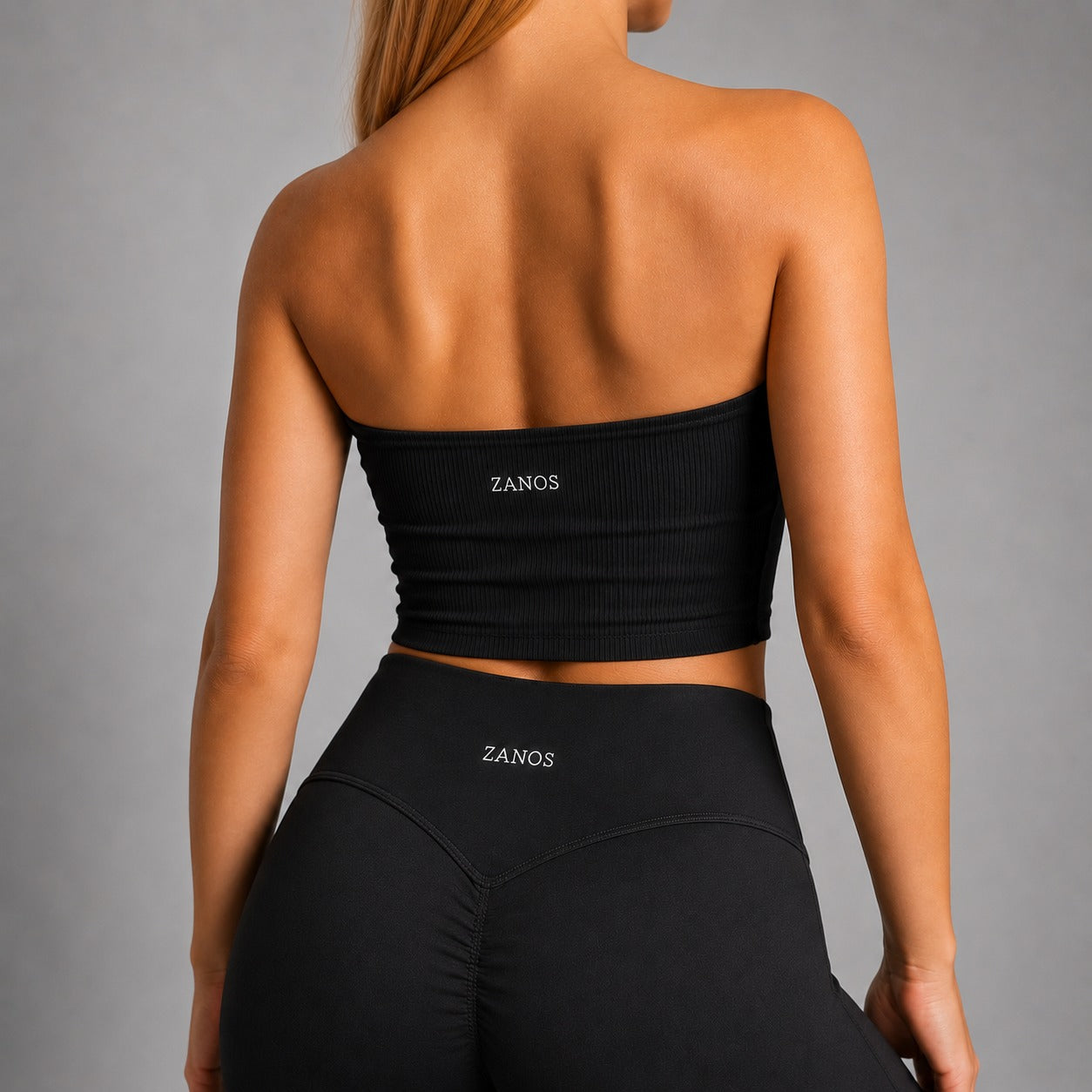 Back view of NOIR Bandeau Top in Black.
